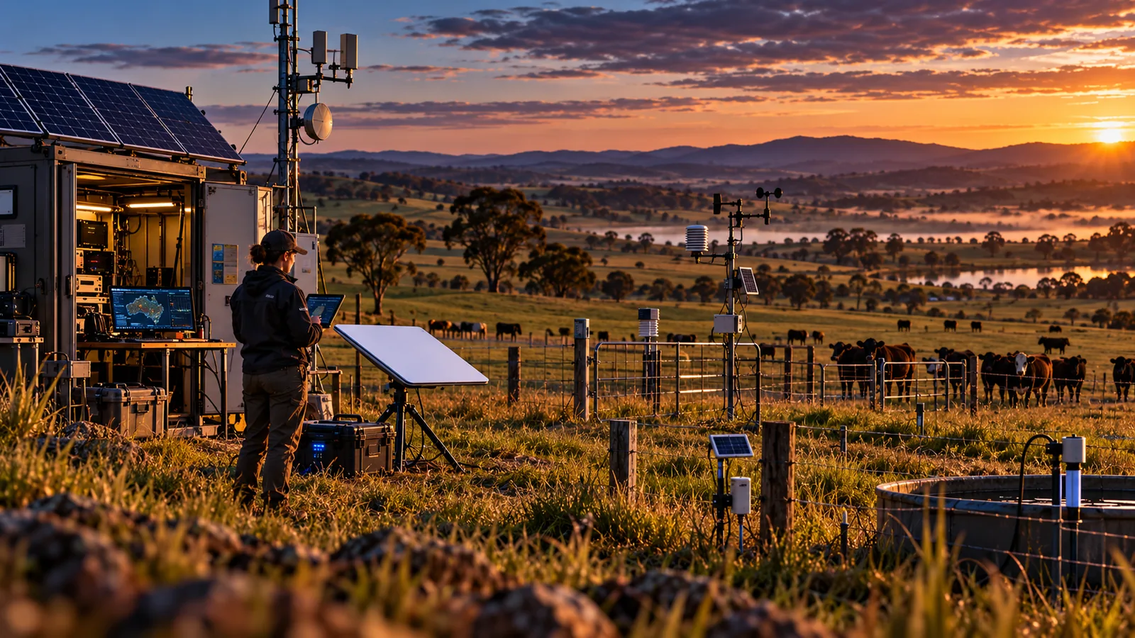 Concept for a controlled agricultural research property with environmental sensing, communications and renewable power systems