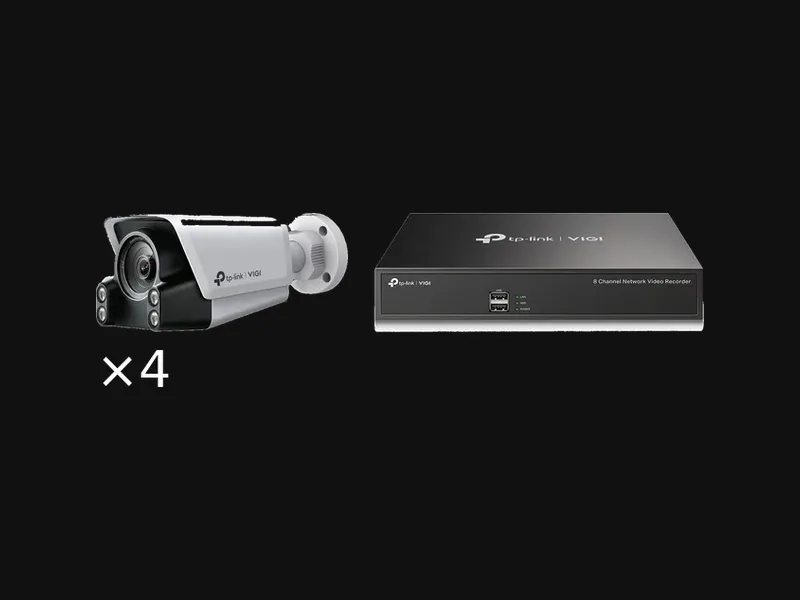 Four VIGI ColourPro cameras and a PoE recorder