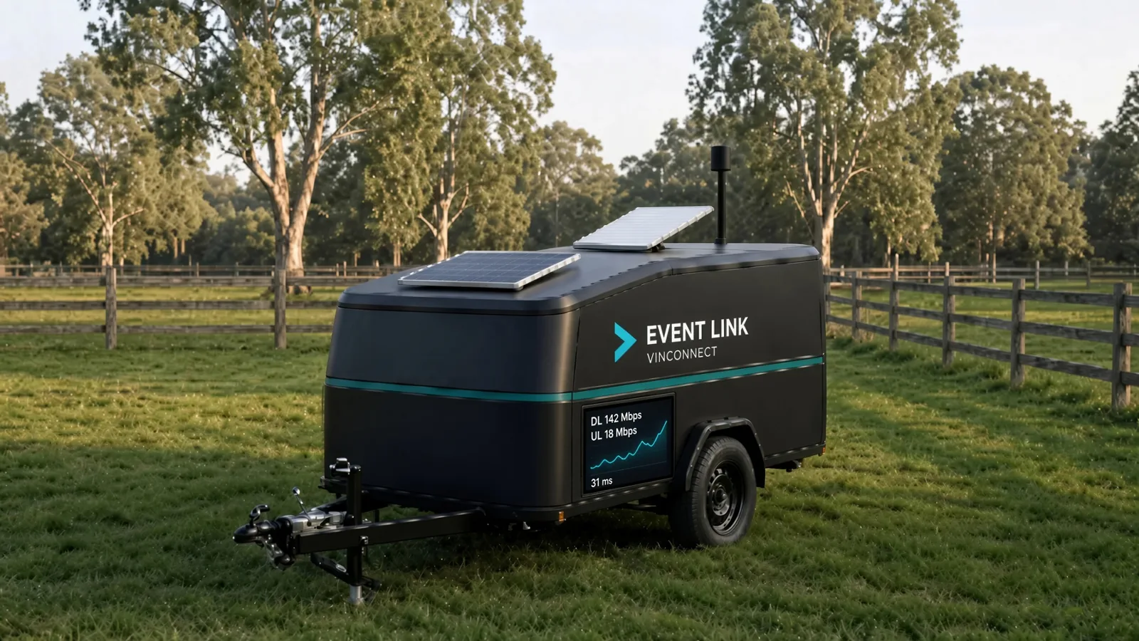 Event Link Mini with branding and a telemetry screen.