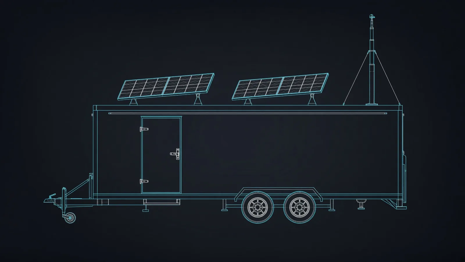 Line drawing of the Event Link Platform, side view.